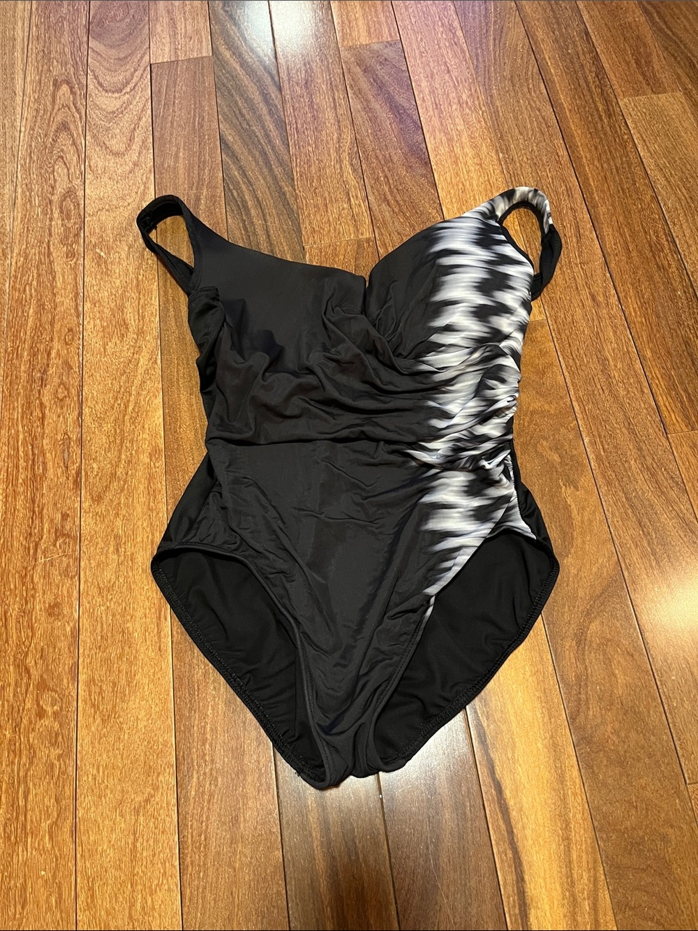 Miraclesuit Black One-Piece Swimsuit with White Accent